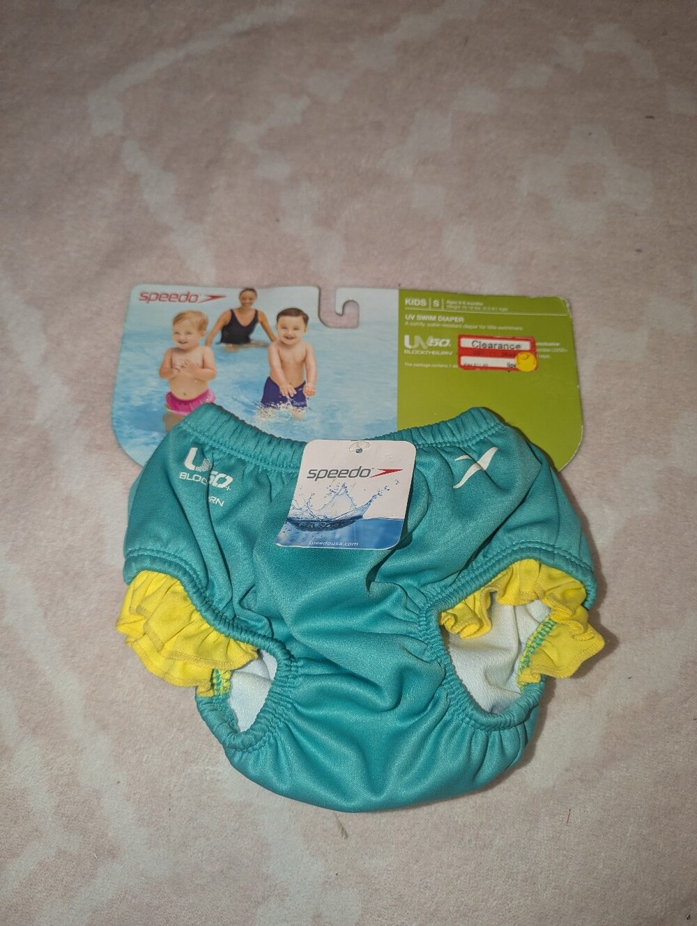 Nwt Speedo Uv Swim Diaper Kids S Ages 0-6m